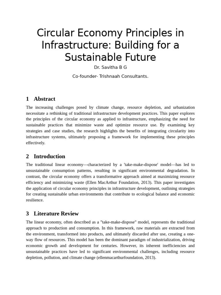 Circular Economy in Infrastructure Development | PDF | Sustainability ...