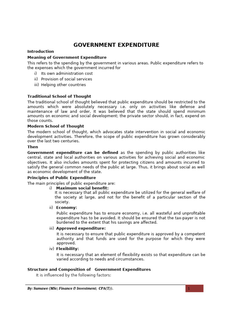 Understanding Government Expenditure | PDF | Government Spending | Expense