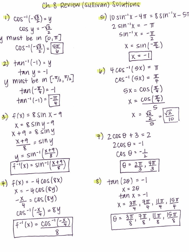 Chapter 8 Review Worksheet Solutions Pdf