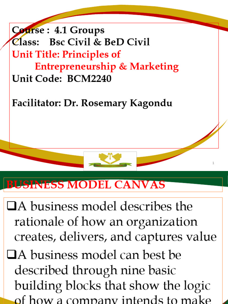 Lecture 6 - Business Model Canvas & Modelling | PDF | Business Model ...