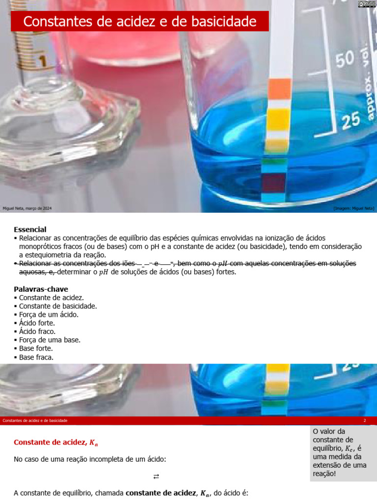 11ano Q 2 1 4 Constantes de Acidez e de Basicidade | PDF | Ácido ...