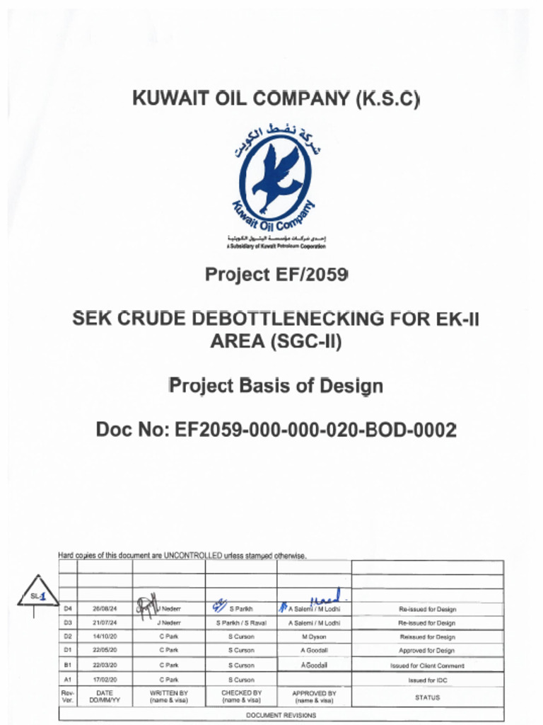 SEK Crude Debottlenecking Design Basis | PDF | Barrel (Unit) | Calorie