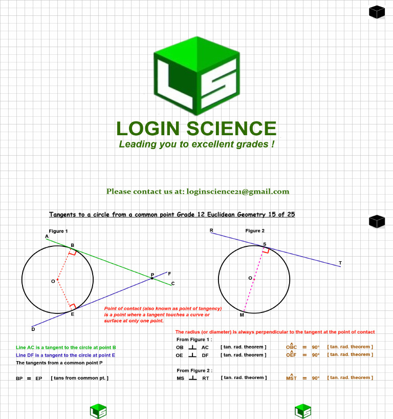 Part 15 of 25 Tangents To A Circle From A Common Point Grade 12 ...