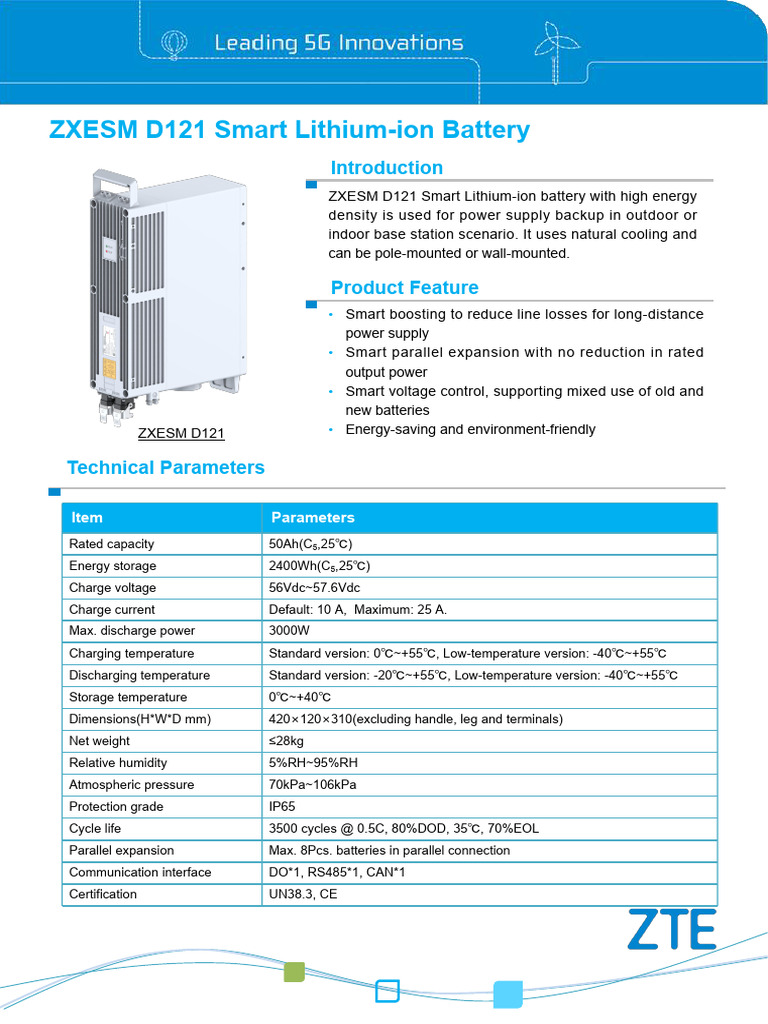 ZXESM D121 Smart Lithium-ion Battery | PDF | Lithium Ion Battery ...