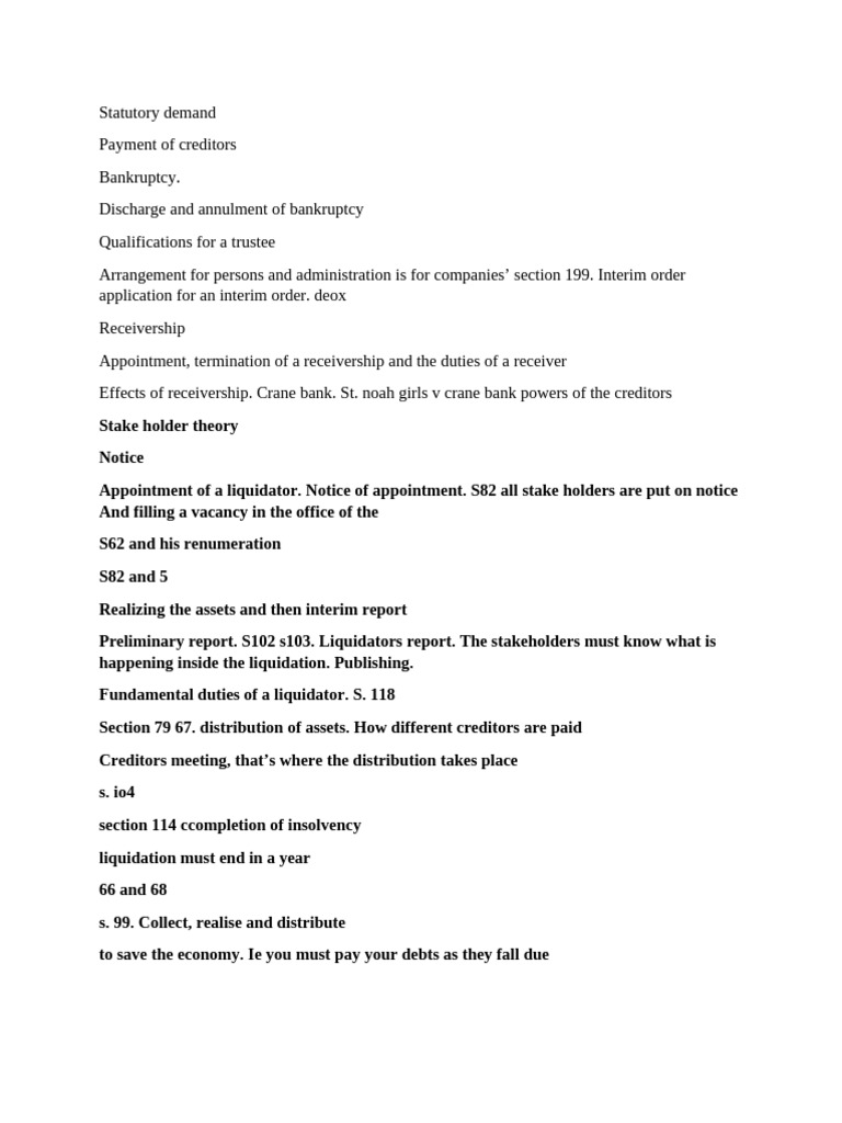 Statutory Demand | PDF