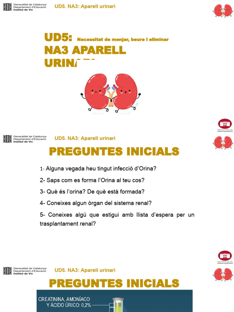 Apunts UD5 NA3 Aparell Urinari - Anatomia, Fisiologia I Patologia | PDF
