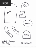 Fabric Scrap Monkey Pattern