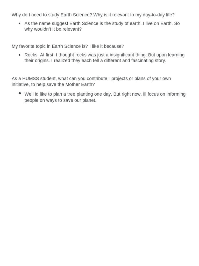 Why Do I Need To Study Earth Science | PDF