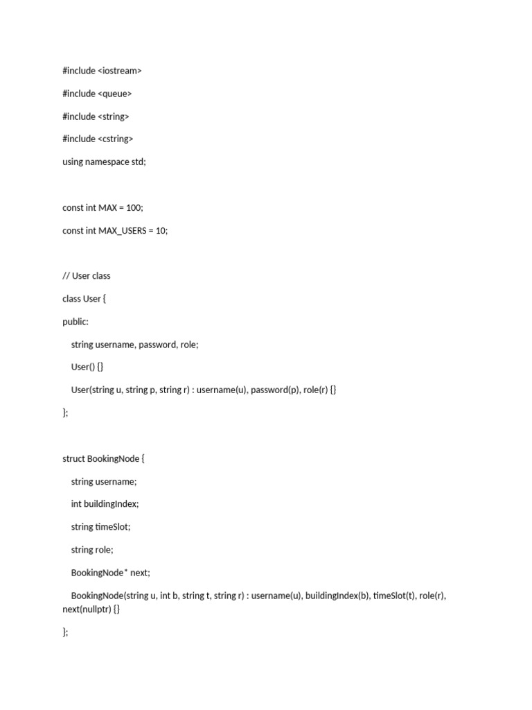 Campus Booking System Overview | PDF | Computer Programming | C++