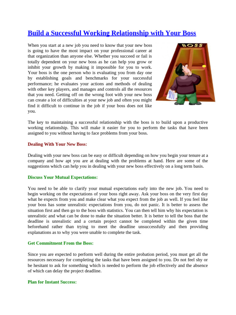 Build Strong Boss Relationships | PDF | Cognitive Science | Communication