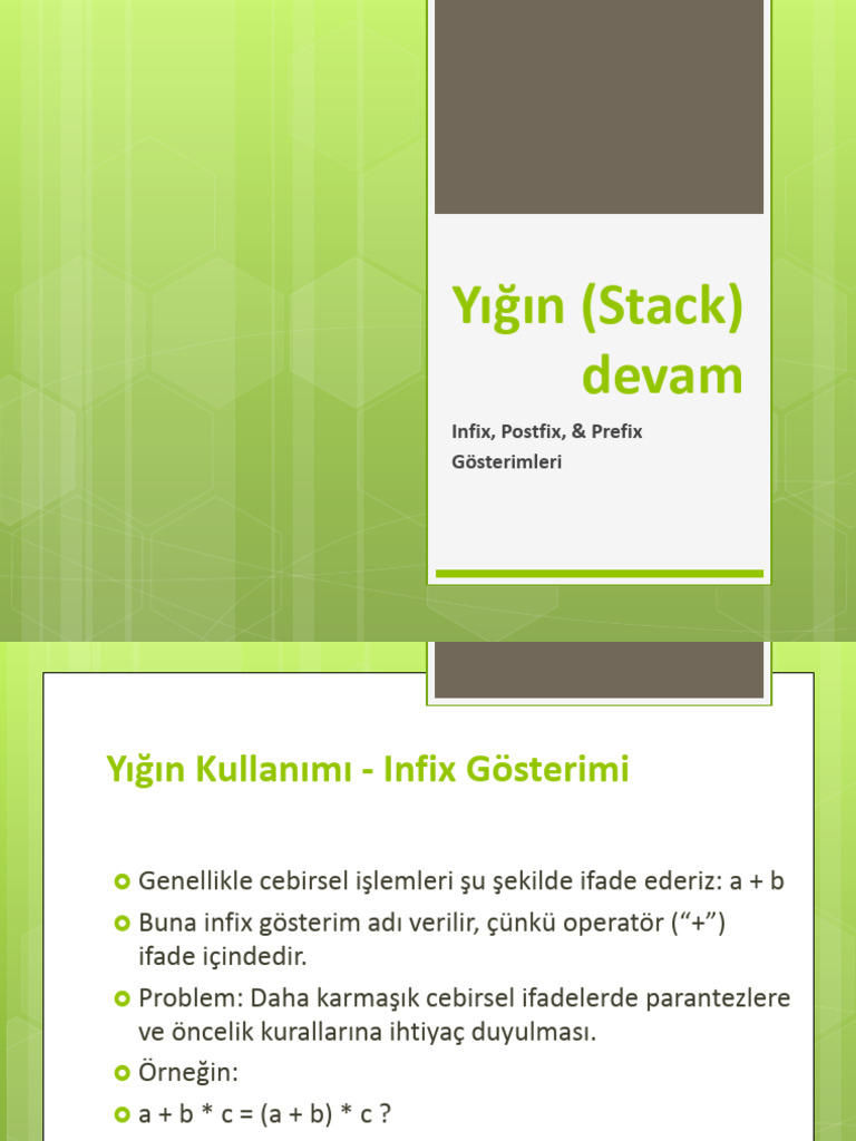 Veri Yapıları Ve Algoritmalar-Bolum4-Stack-infixpostfixprefix | PDF