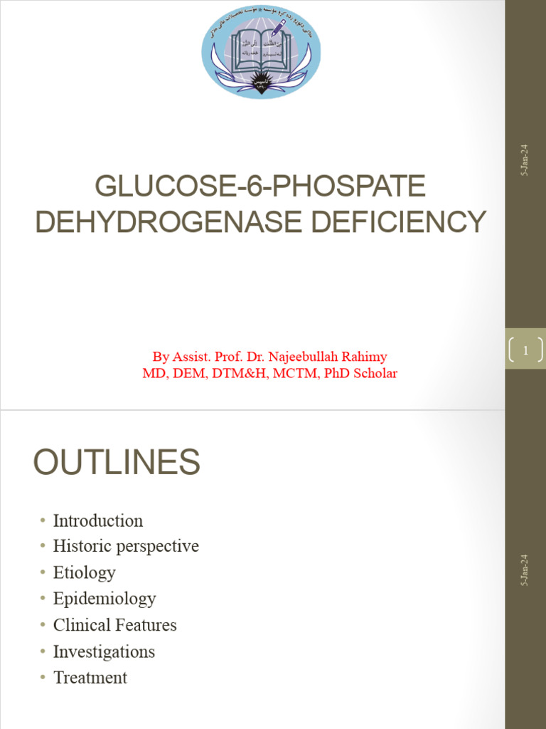 Glucose-6-Phospate Dehydrogenase Deficiency | PDF | Diseases And ...