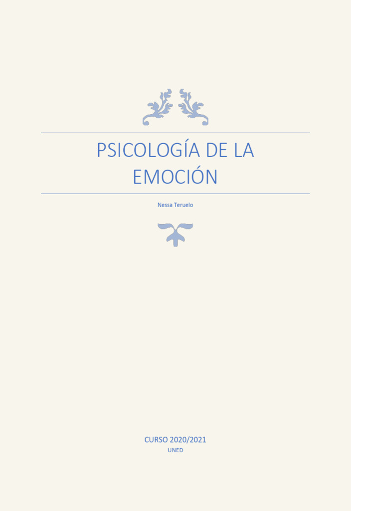 Psicología de la Emoción: Fundamentos y Teorías | PDF | Las emociones ...