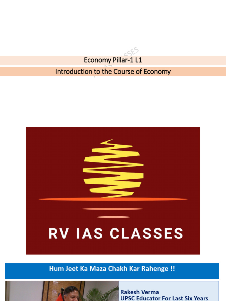 Economy Pillar-1 L1 Introduction To The Course of Economy | PDF ...
