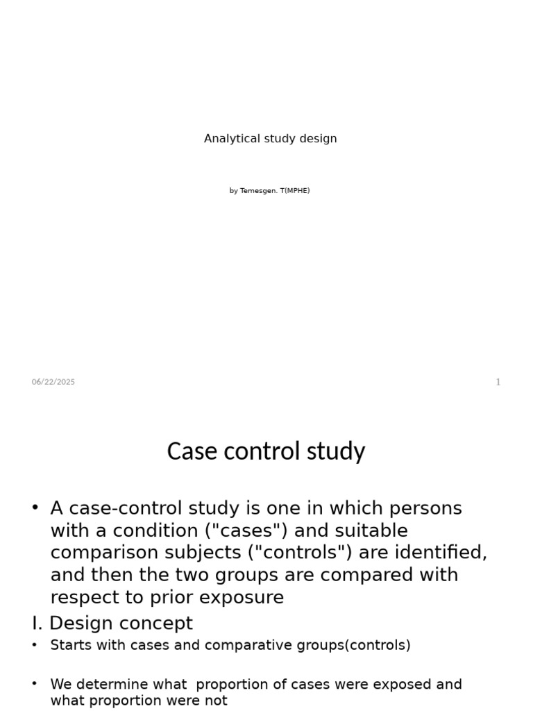 Case-Control and Cohort Study Design | PDF | Health Sciences | Medicine