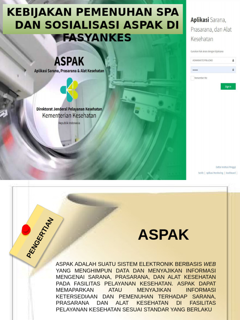 Kebijakan ASPAK di Fasyankes Kemenkes | PDF