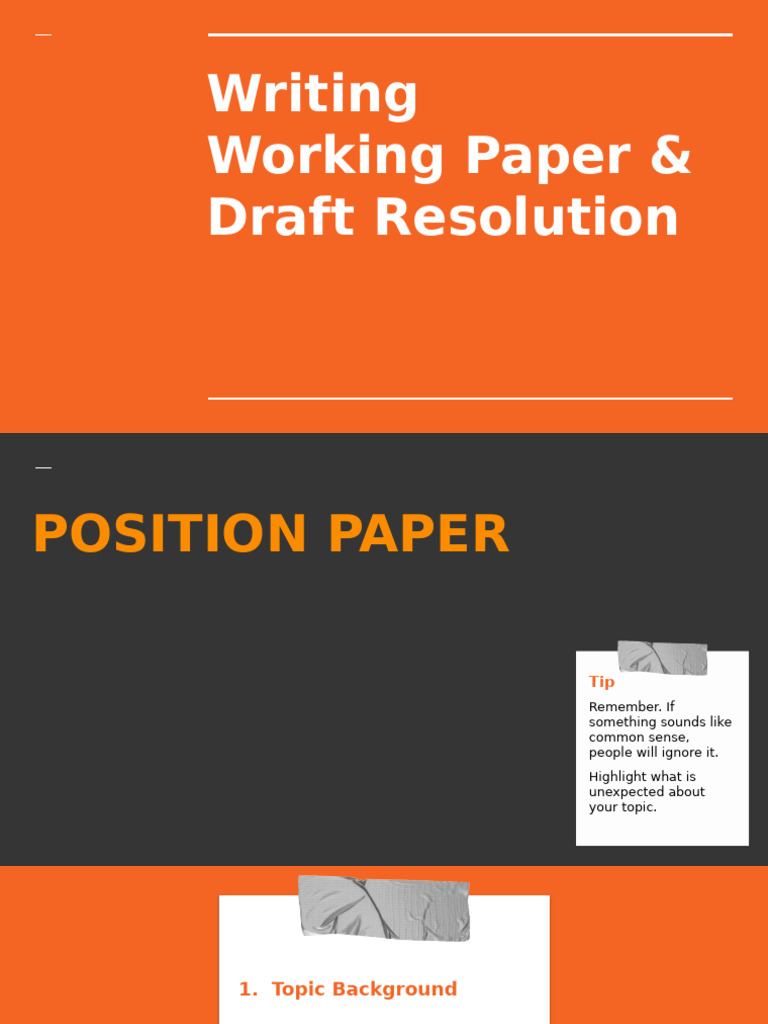 Working Paper vs Draft Resolution Guide | PDF