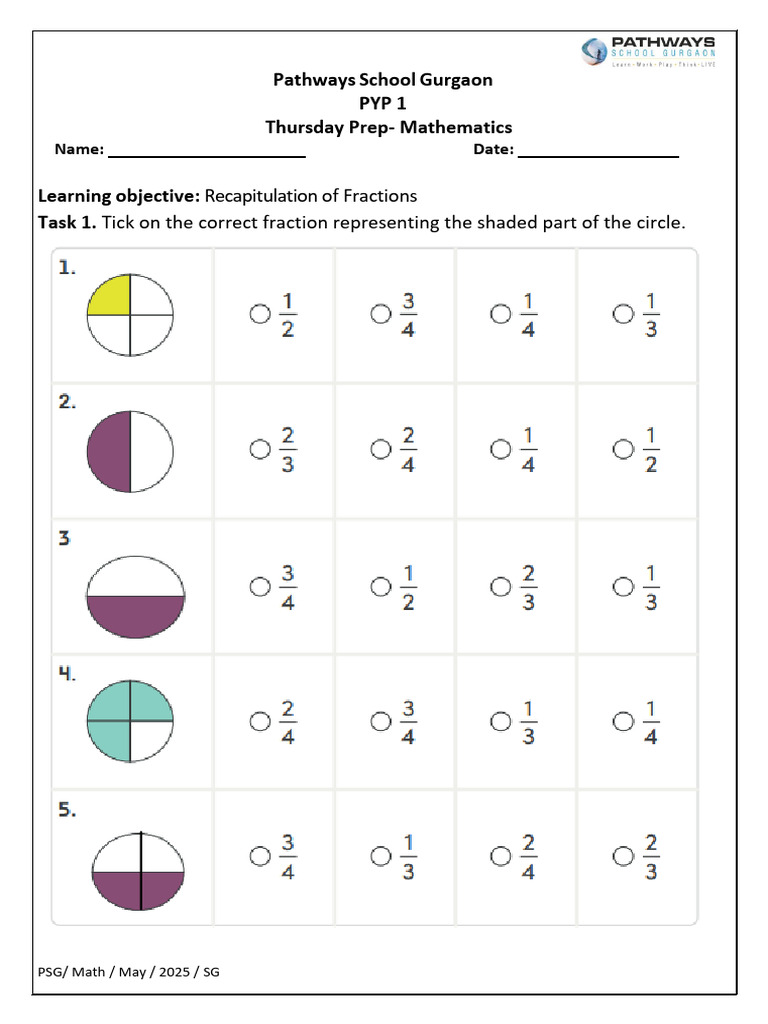 Math Thursday Prep Task - Week of 5th May, 2025 | PDF