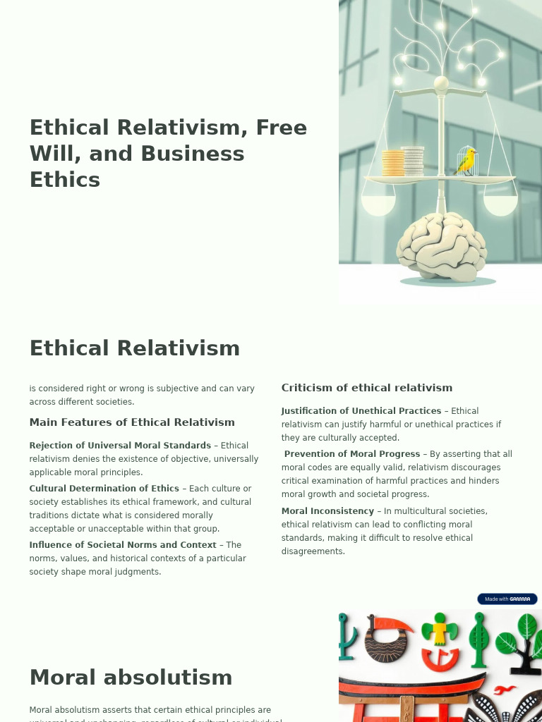 Ethical Relativism and Business Ethics Insights | PDF | Morality ...