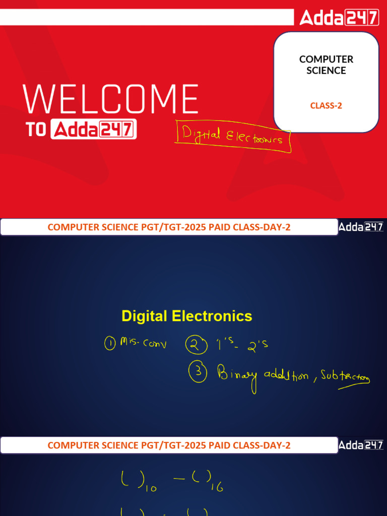 Computer Science Class 2: Digital Electronics | PDF