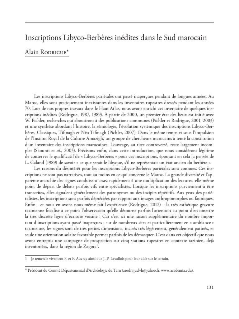 Inscriptions Libyco-Berbères inédites au Maroc | PDF | Maroc | Berbères