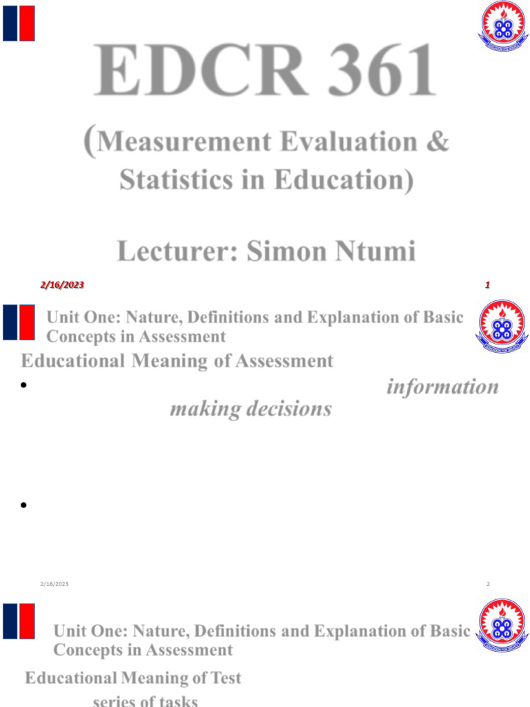 Understanding EDCR in Assessment | PDF | Educational Assessment ...