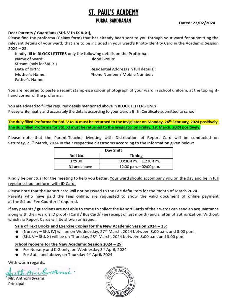 E-Message For Galaxy Notice (Std. V To Ix & Xi) 2024-25 | PDF