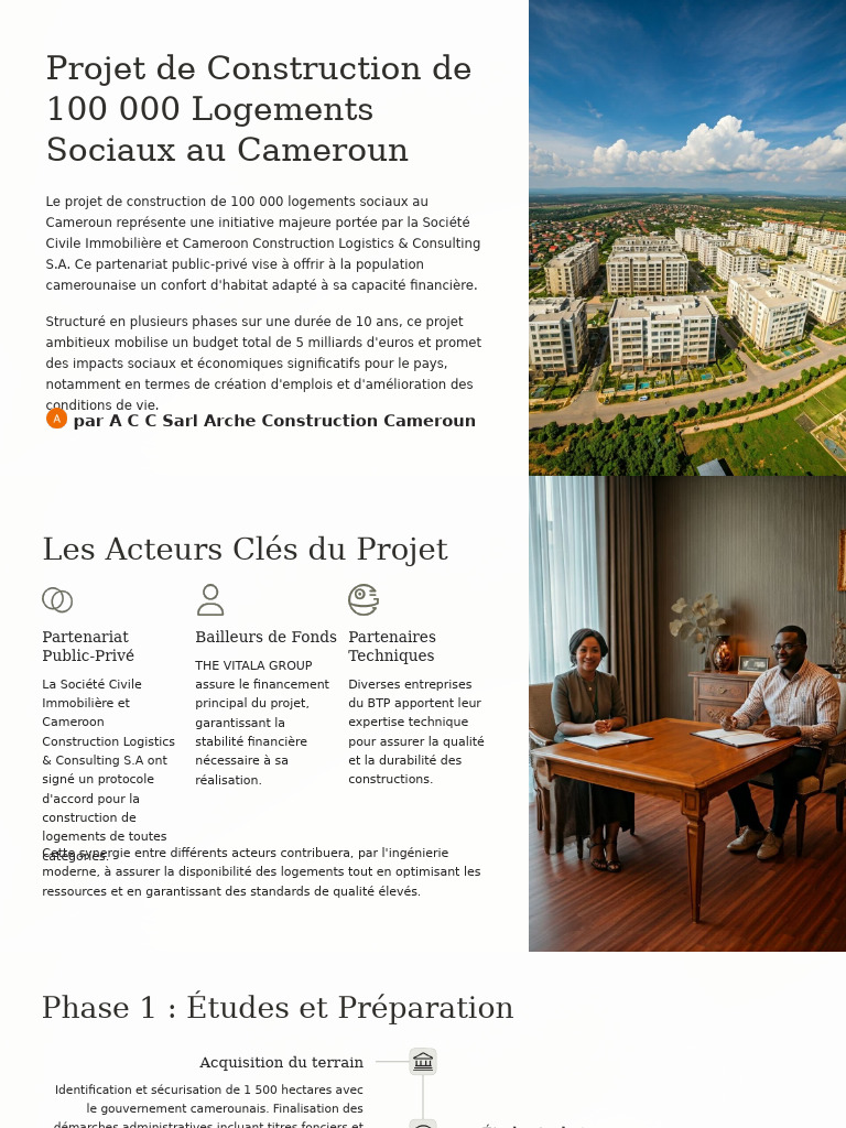 Projet de Construction de 100 000 Logements Sociaux Au Cameroun | PDF ...