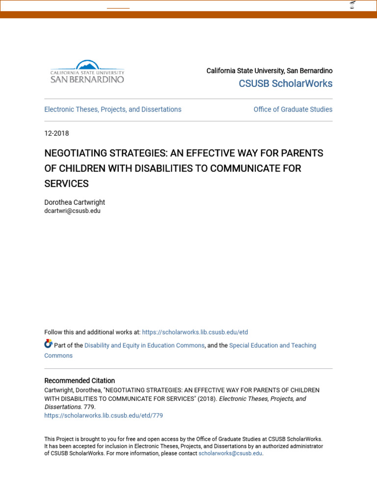 Csusb Scholarworks Csusb Scholarworks | PDF | Communication | Disability
