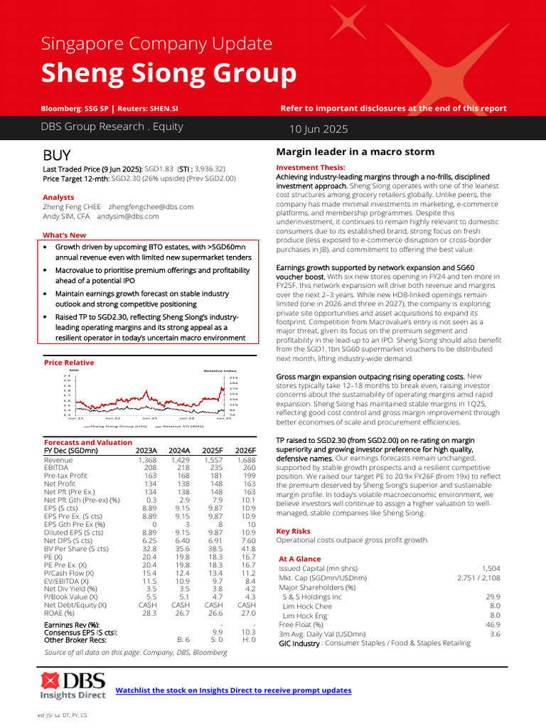 SSG Update 100625 | PDF | Financial Economics | Business