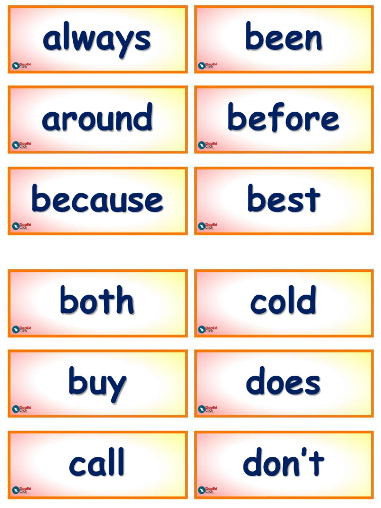 Grade 2 Flashcard Vocabulary List | PDF