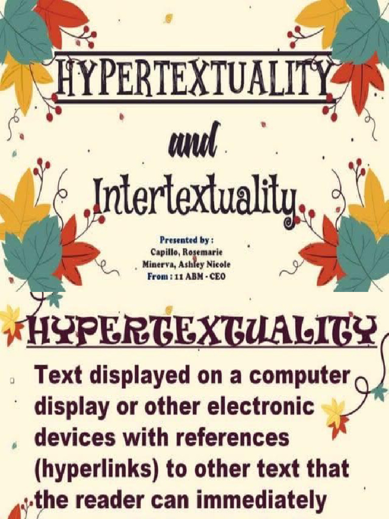 Context in A Text (Hyper and Inter) | PDF