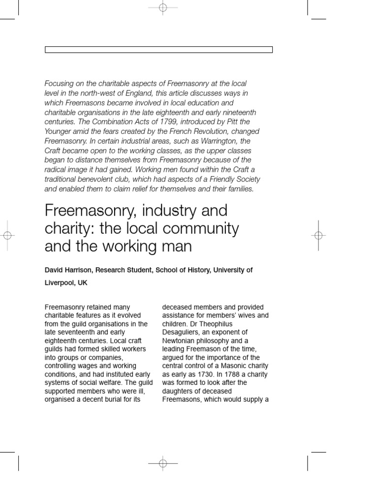 Freemasonry Industry and Charity The Loc | PDF | Freemasonry | Masonic ...