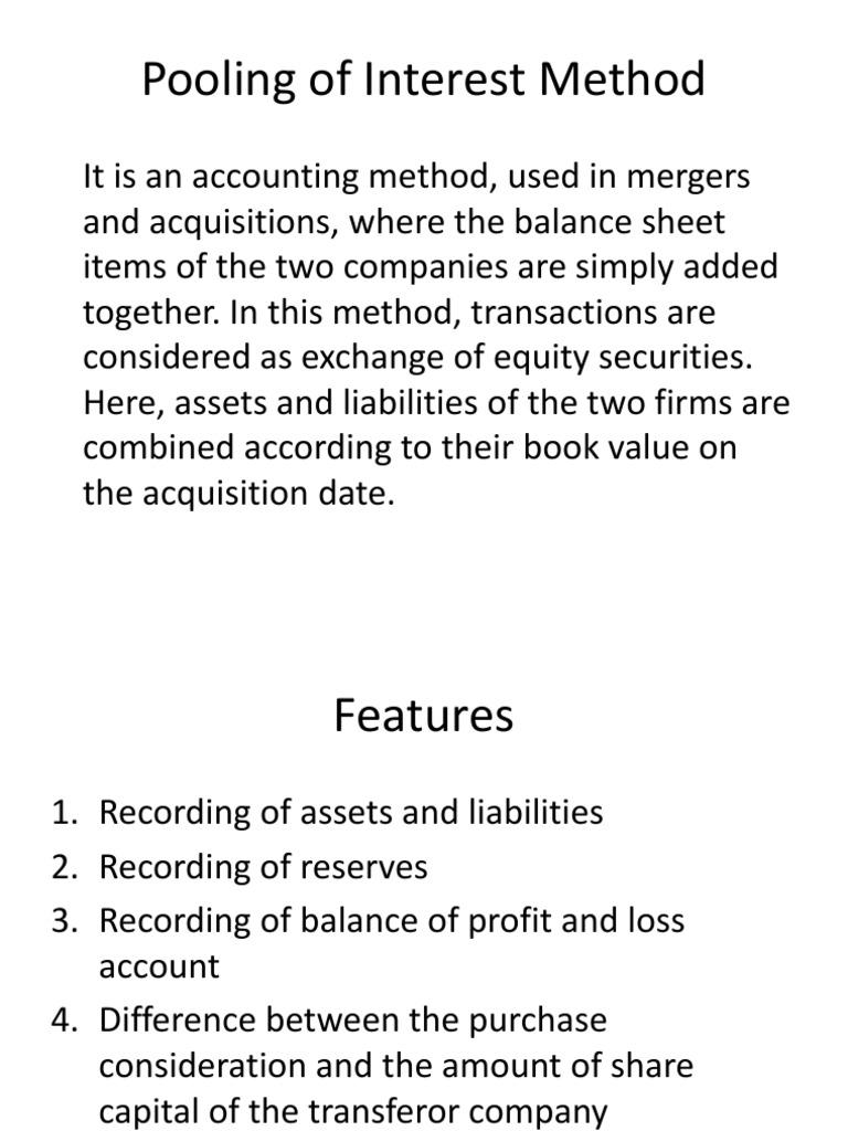 Pooling of Interest Method | PDF | Book Value | Mergers And Acquisitions