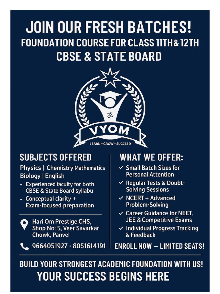Vyom Academy Flyer 65 | PDF