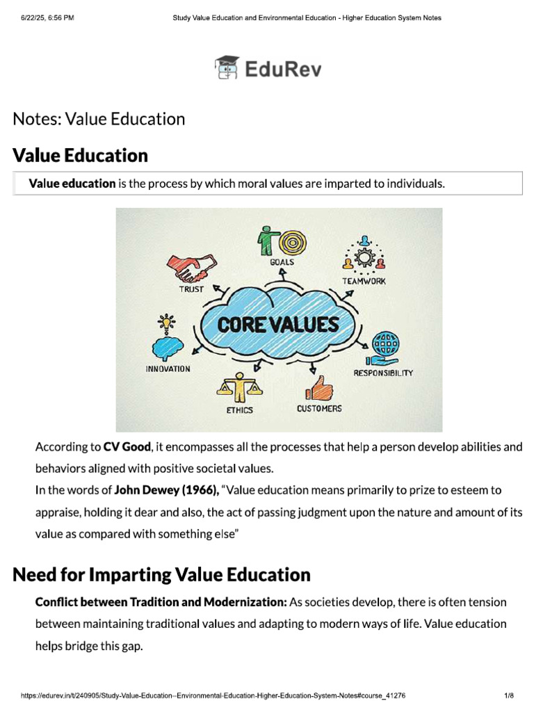 Value Education | PDF