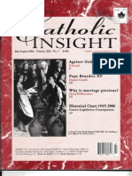 "Who Was Pope Benedict XV?" by Dimitri Cavalli in Catholic Insight Magazine (July-August 2007)