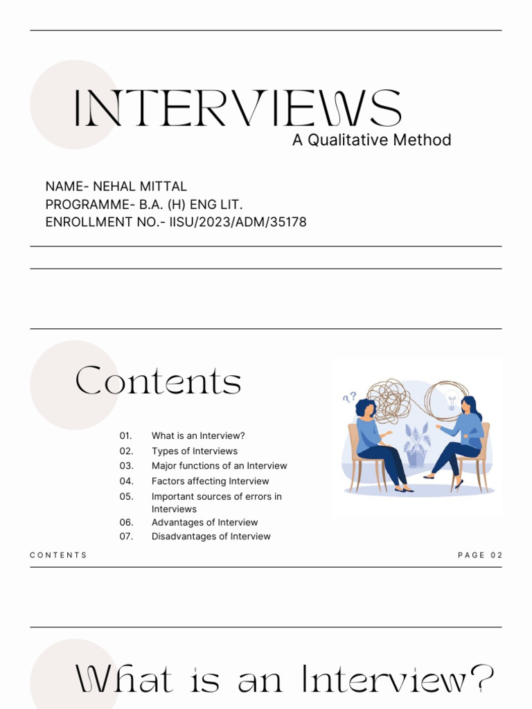 Understanding Interviews: Types & Insights | PDF | Interview ...