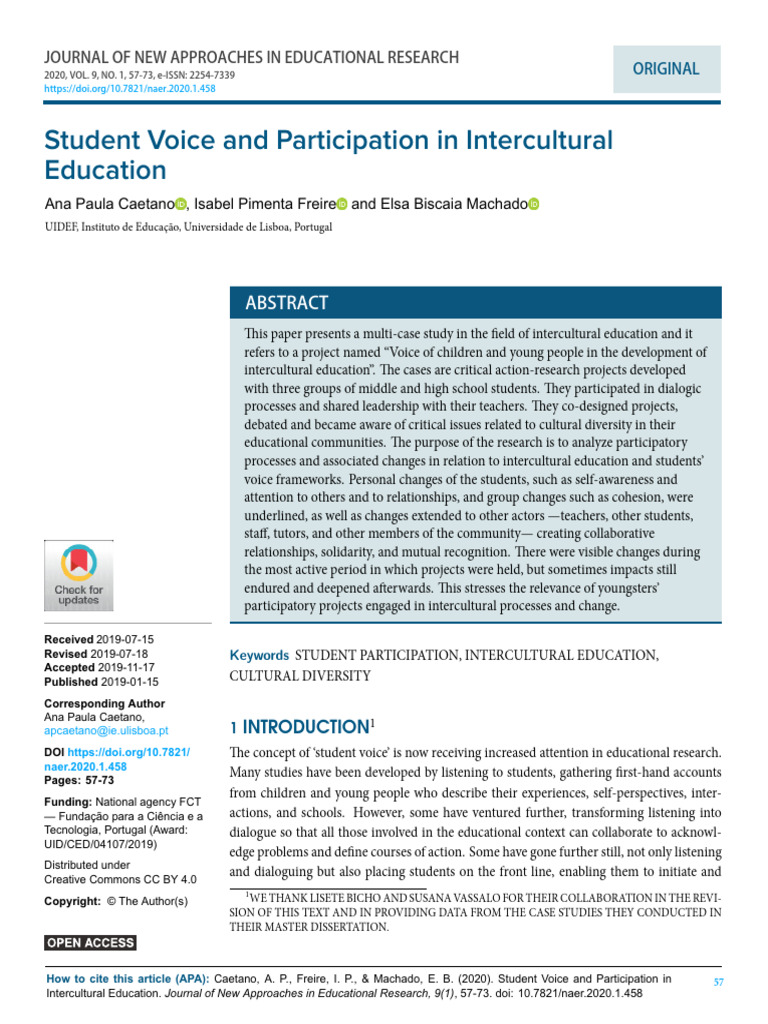 Student Voice in Intercultural Education | PDF | Cross Cultural ...