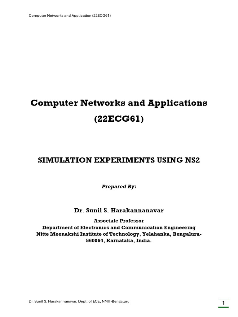 NS2 Simulation for Computer Networks | PDF | Computer Network ...