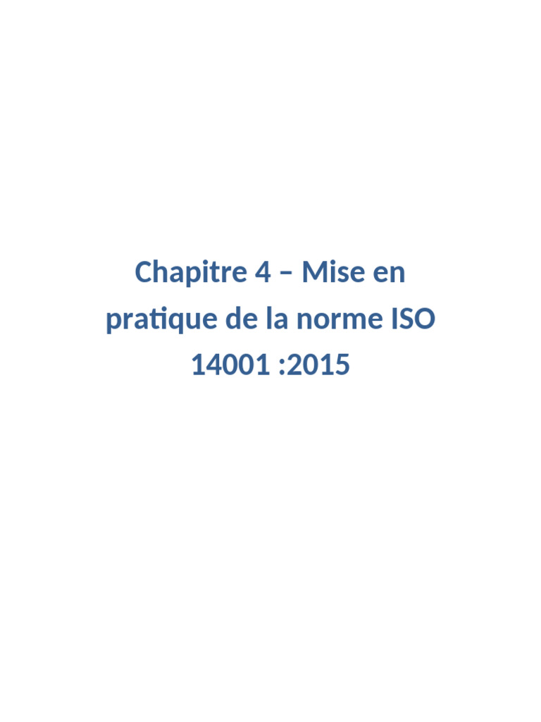 Mise en œuvre de l'ISO 14001:2015 | PDF | Gestion des ressources ...