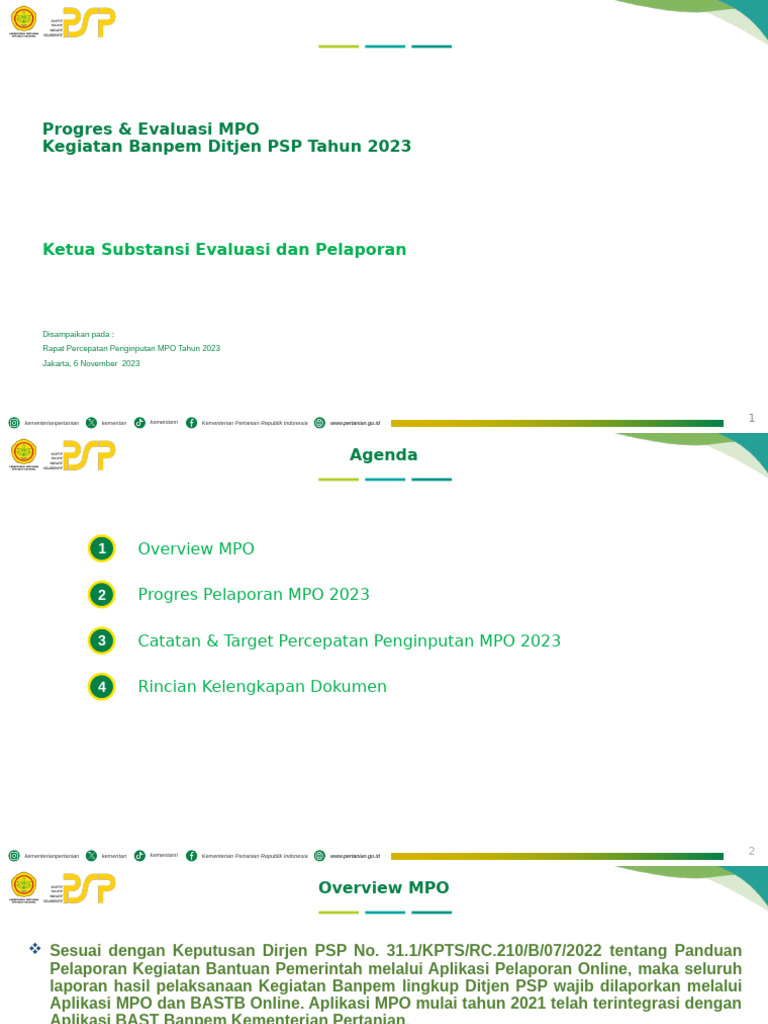 Progres MPO dan Penginputan 2023 | PDF
