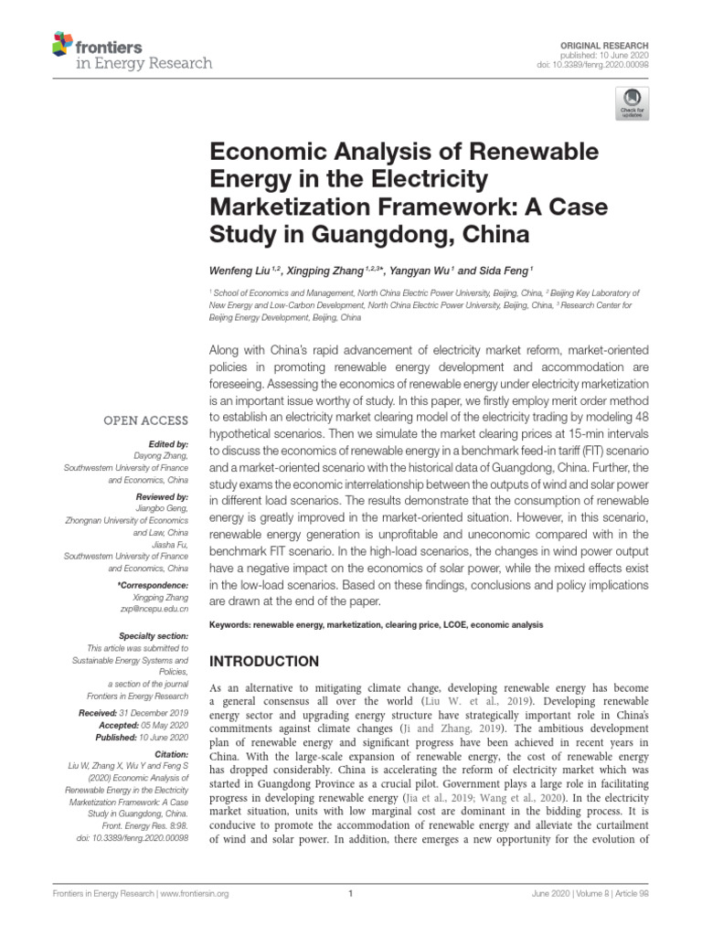 Economic Analysis of Renewable Energy | PDF | Wind Power | Solar Power