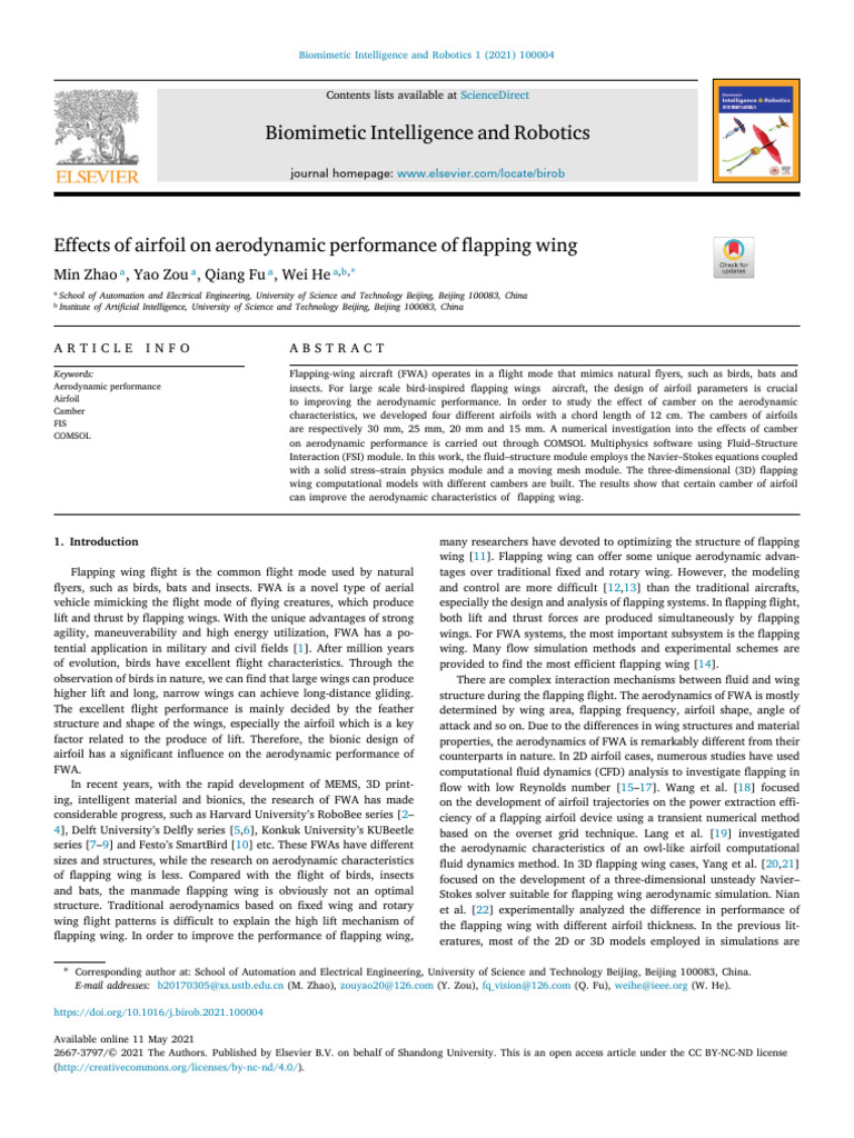 Effects of Airfoil On Aerodynamic Performance 2021 Biomimetic ...