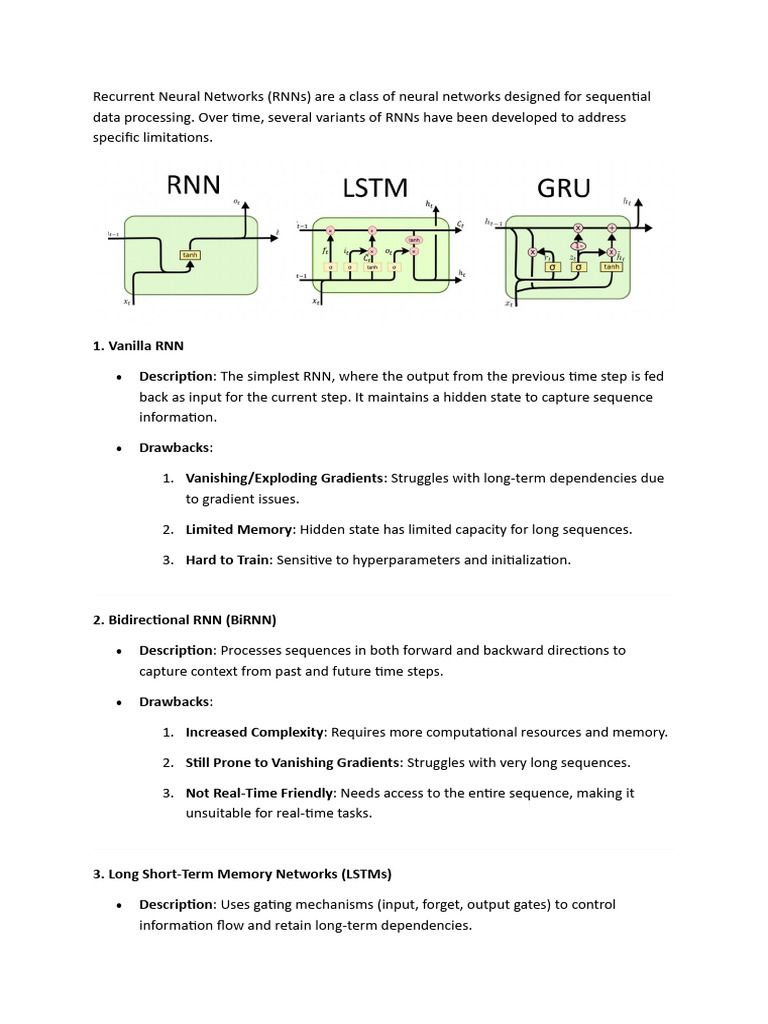 RNN Variants and Transition to Transformers | PDF | Learning ...