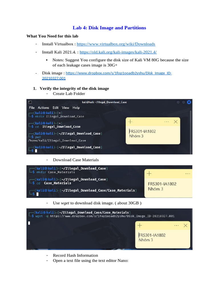 Disk Image Verification Lab Guide | PDF | Computer File | File System