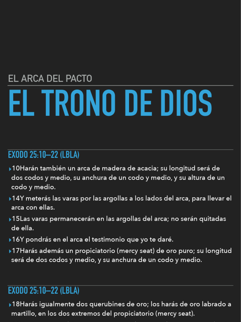 El Arca del Pacto en Éxodo 25:10-22 | PDF | Arca de la Alianza ...