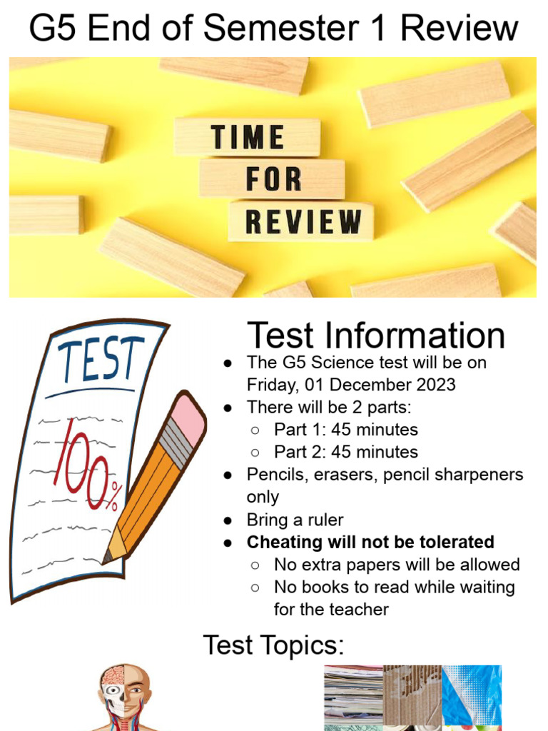 G5 Science Test Review Guide 2023 | PDF