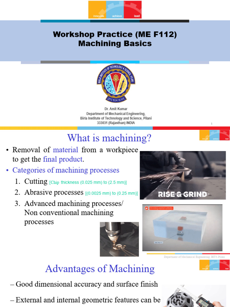 ME F112-Lecture 6 and 7 (Machining) | PDF | Machining | Fracture