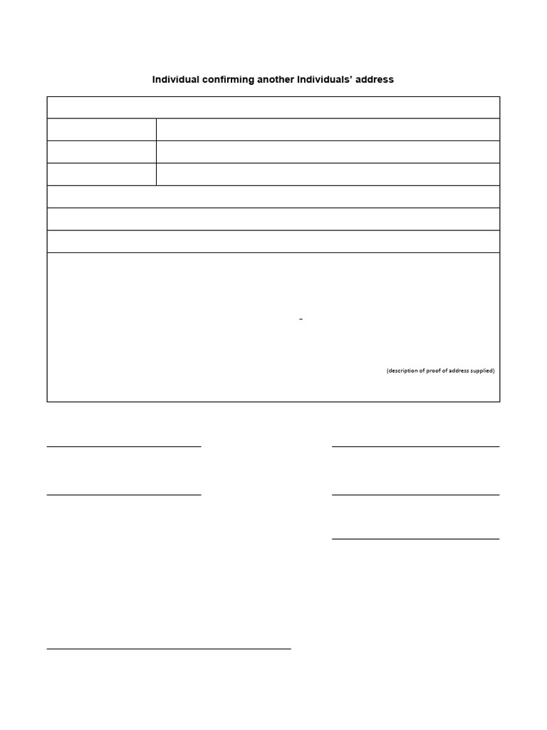 Address Confirmation Declaration Form | PDF
